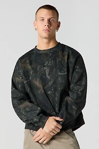 Camo Print Fleece Sweatshirt