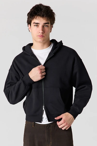 Premium Heavyweight Fleece 2-Way Zip Boxy Hoodie