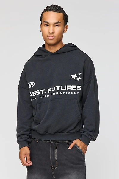 Premium Heavyweight Washed Graphic Boxy Hoodie