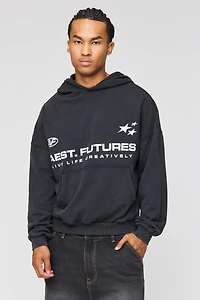 Premium Heavyweight Washed Graphic Boxy Hoodie