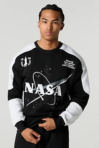 NASA Graphic Colourblock Fleece Sweatshirt