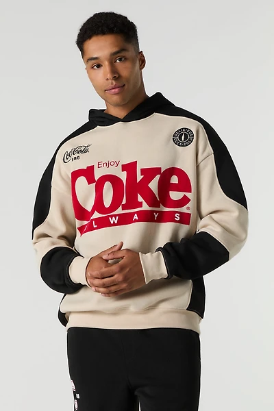 Coke Embroidered Graphic Fleece Boxy Hoodie