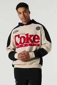 Coke Embroidered Graphic Fleece Boxy Hoodie