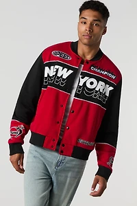 Blouson de course en molleton avec motif brodé New York
