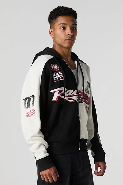 Racing Graphic Fleece Zip-Up Hoodie