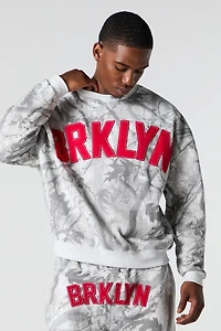 Chandail carré en molleton avec empiècement et motif camouflage