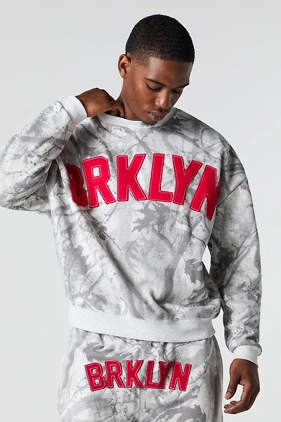 Camo Patch Boxy Fleece Sweatshirt