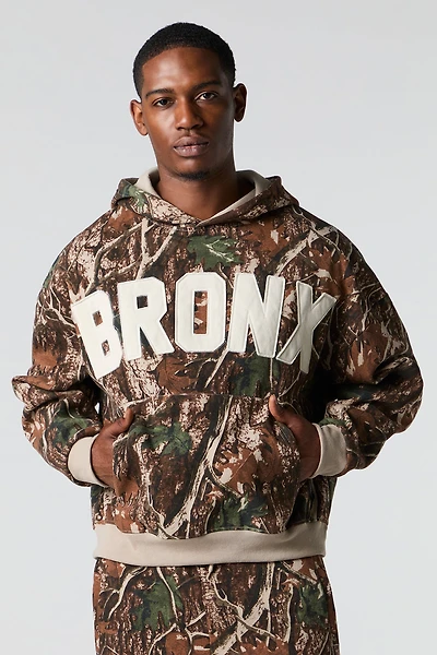 Camo Patch Boxy Fleece Hoodie