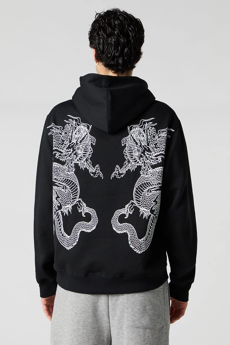 Dragon Graphic Fleece Hoodie