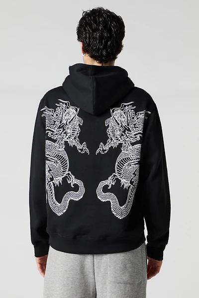 Dragon Graphic Fleece Hoodie