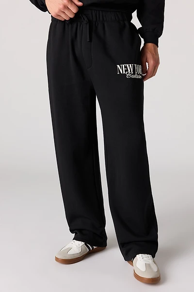 Graphic Leg Baggy Fleece Sweatpant