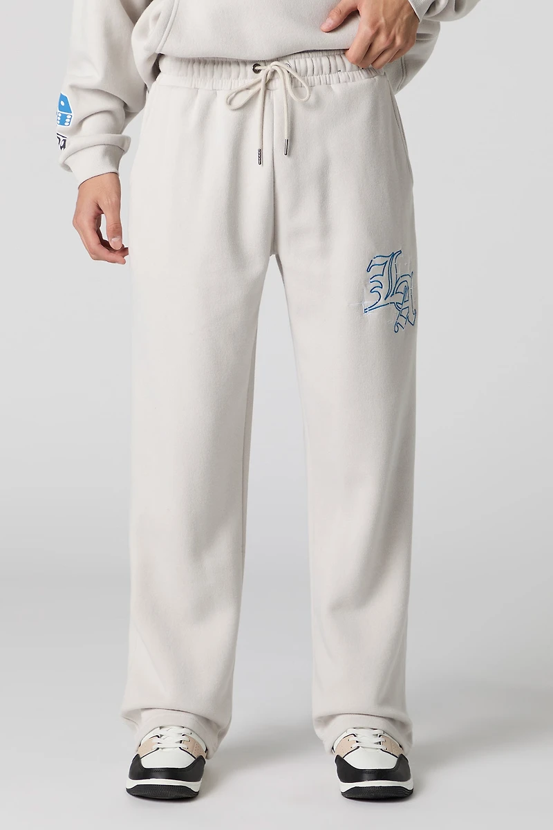 Pantalon en molleton à broderie LA
