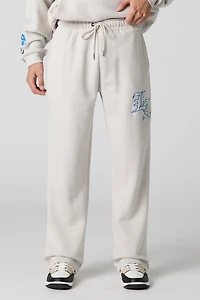 Pantalon en molleton à broderie LA