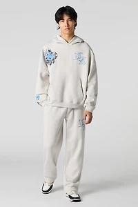 Pantalon en molleton à broderie LA