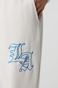 Pantalon en molleton à broderie LA