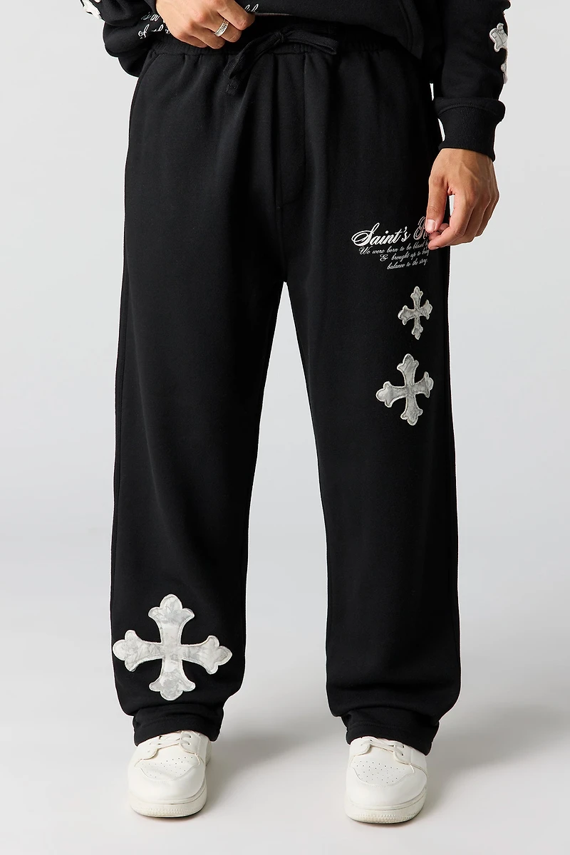 Graphic Fleece Wide Leg Sweatpant