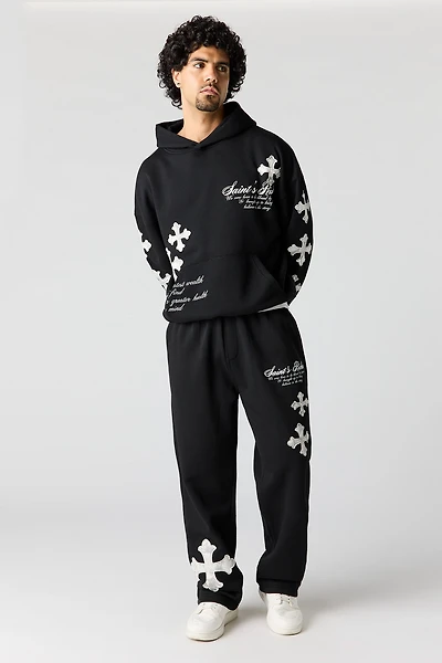 Graphic Fleece Wide Leg Sweatpant