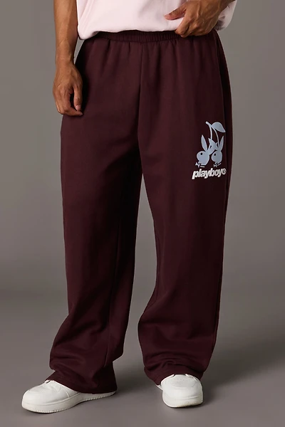 Pantalon d'entraînement à jambe large en molleton avec imprimé Playboy