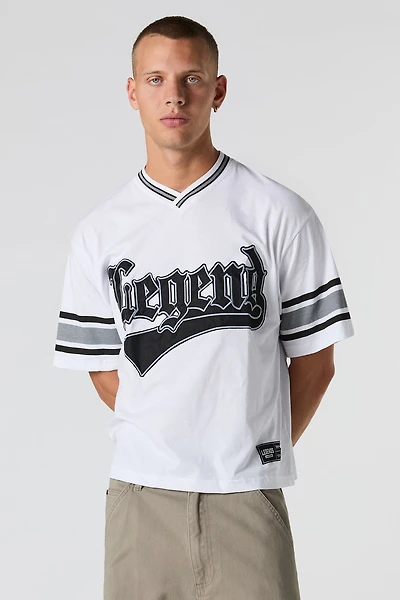 Jersey avec motif brodé en sergé