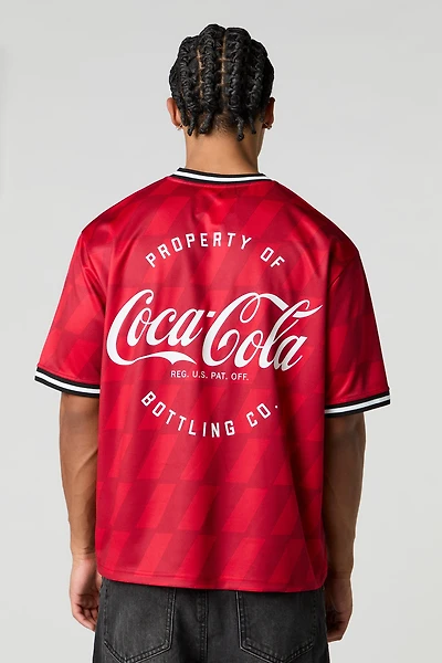Jersey de base-ball en filet à imprimé Coca Cola