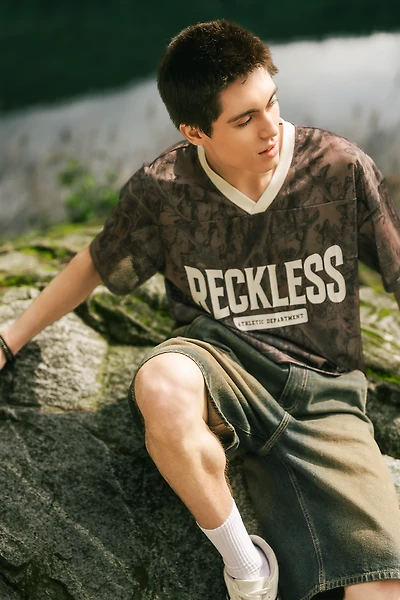 Reckless Graphic Mesh Camo Jersey