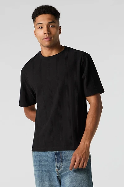 Textured Striped Boxy T-Shirt