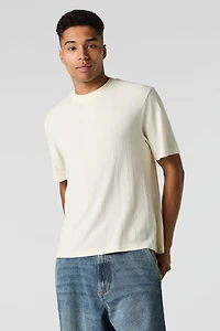 Textured Striped Boxy T-Shirt