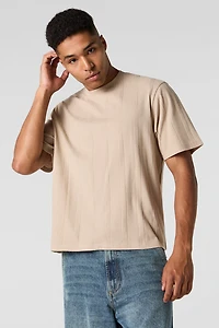 T-shirt carré texturé rayé
