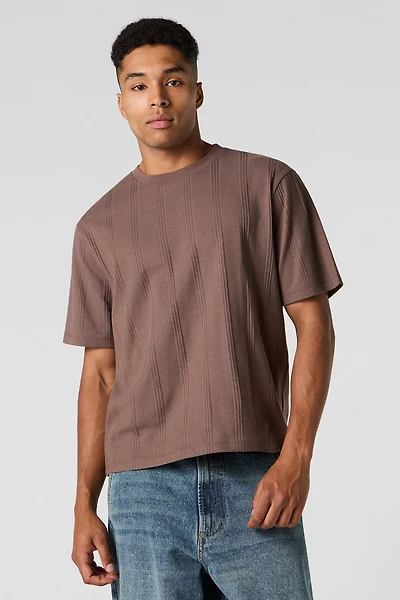 Textured Striped Boxy T-Shirt