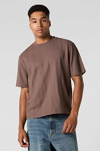 Textured Striped Boxy T-Shirt