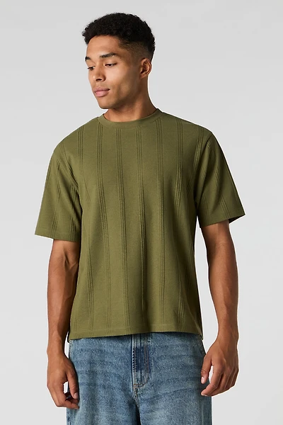 Textured Striped Boxy T-Shirt