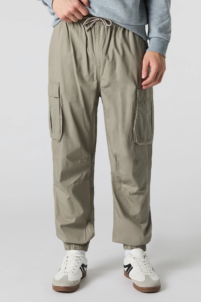 Jogger cargo en popeline