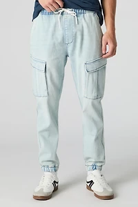 Denim Drawstring Cargo Jogger