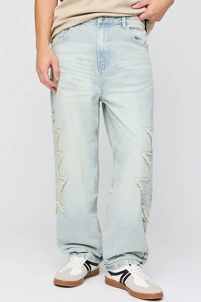 Jean baggy avec applique Étoile