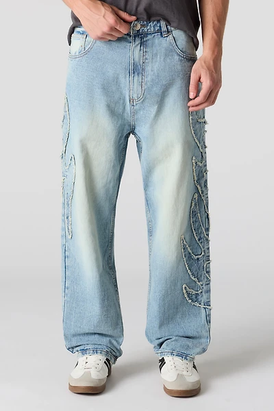 Ripped Light Baggy Jean