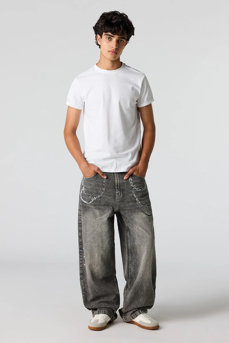 Super Baggy Chain Graphic Jean