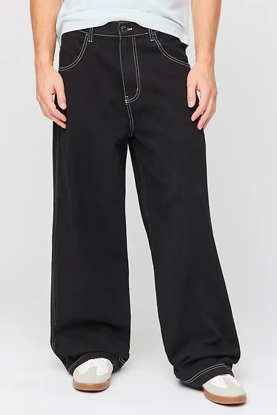 Embroidered Wide Leg Jean