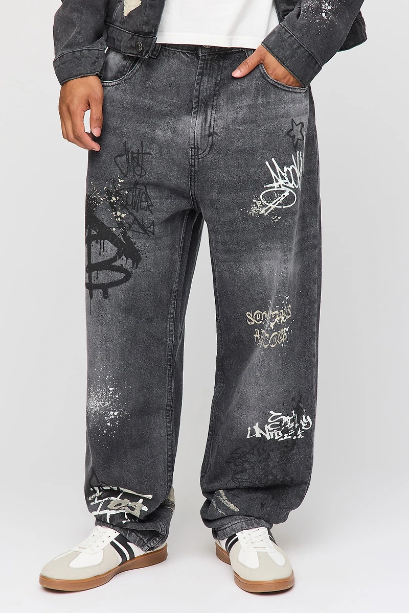 Graffiti Graphic Baggy Jean