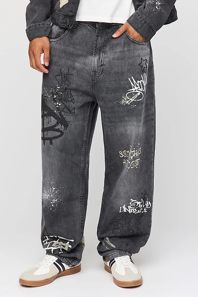 Graffiti Graphic Baggy Jean