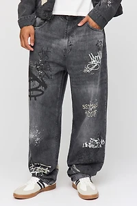 Graffiti Graphic Baggy Jean