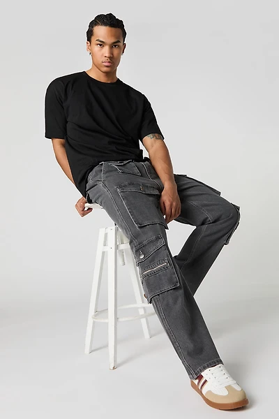 Zipper Pocket Baggy Cargo Jean