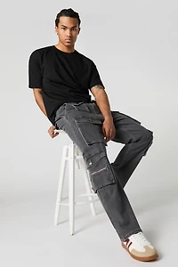 Zipper Pocket Baggy Cargo Jean