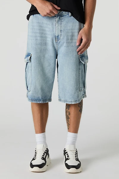 Short cargo en denim de planchiste