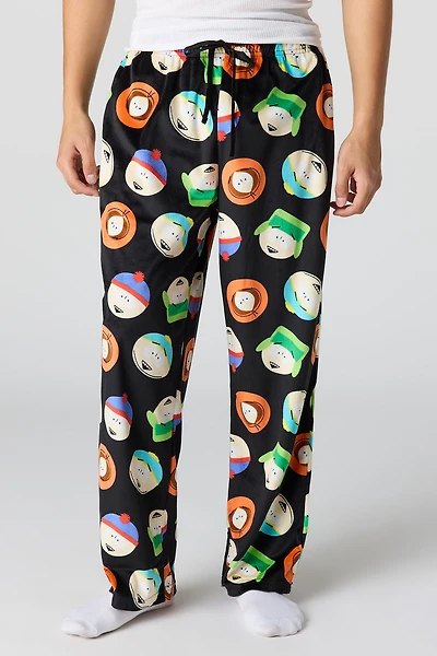 Cartoon Print Plush Pajama Pant