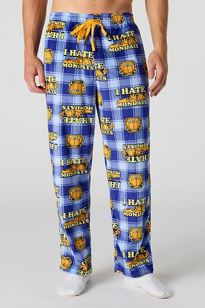 Plush Cartoon Print Pajama Pant
