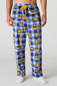 Plush Cartoon Print Pajama Pant