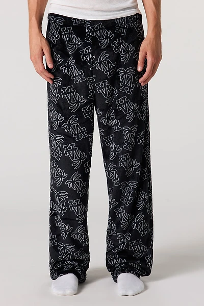 Printed Plush Pajama Pant