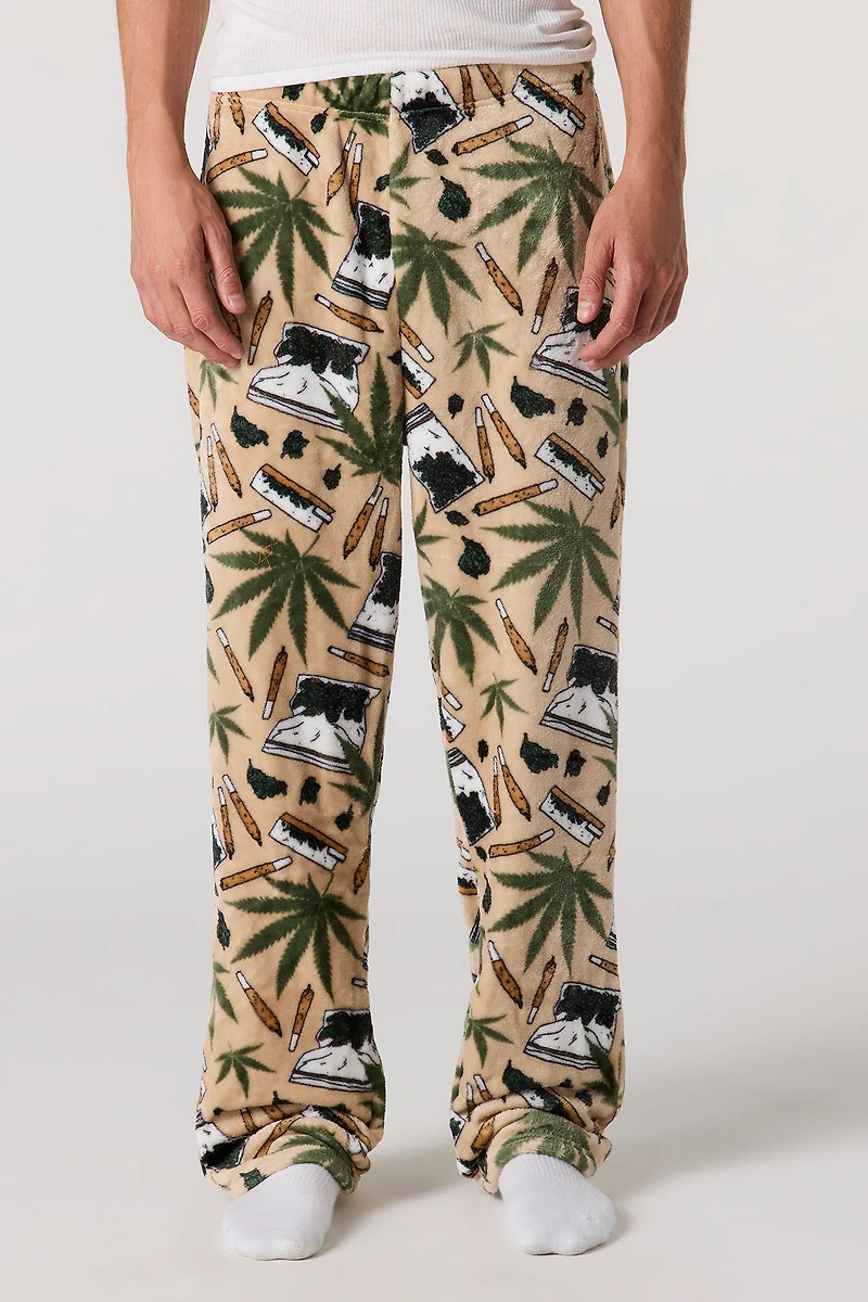 Pantalon de pyjama imprimé en peluche