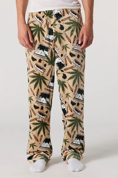 Pantalon de pyjama imprimé en peluche