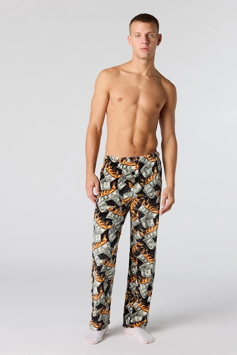 Pantalon de pyjama imprimé en peluche